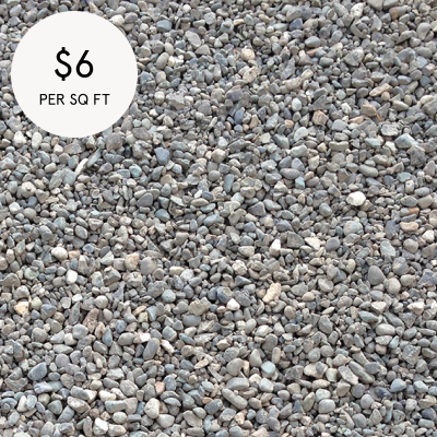 砾石-多功能，渗透性，价格实惠，砾石是一种很好的建筑材料。注:高端砾石的价格通常与河流岩石相似，接近每平方英尺10美元。图片来自可再生资源