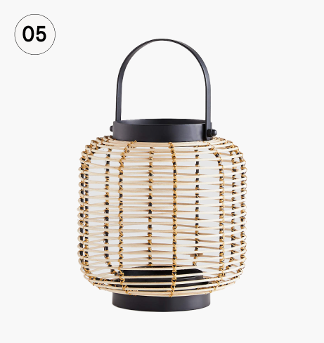 10“布里格顿藤灯笼，板条箱和桶-