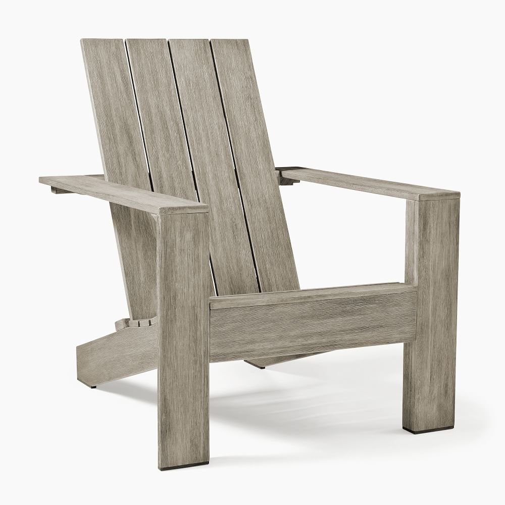 风化灰色木质阿迪朗达克椅子让现代直角度。