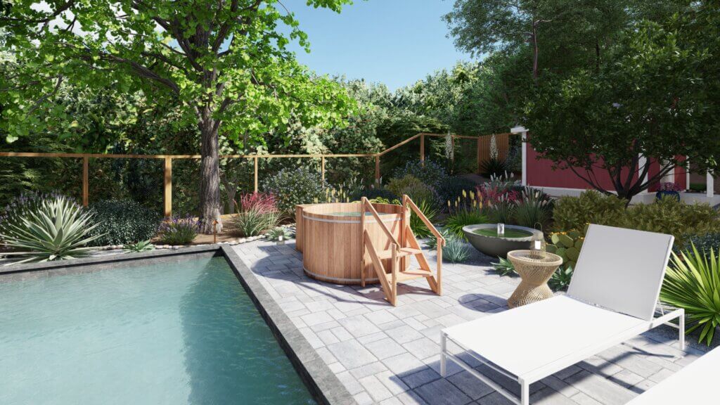 库比蒂诺冷水浴浴缸在池畔露台景观设计万博官网手机版网页版登录